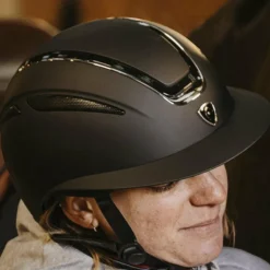 Equithème - Casque d'équitation Agris argenté Noir Clearance
