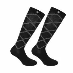 Equithème - Chaussettes d'équitation Sandra Noir New
