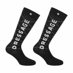 Outlet Equithème - Chaussettes d'équitation Serpentine dressage (x1) Noir