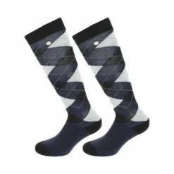 Sale Equithème - Chaussettes d'équitation Girly marine/ ciel (x1)