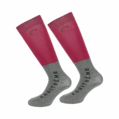 Equithème - Chaussettes d'équitation Compet (x2) Bordeaux Best