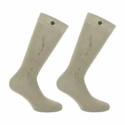 Equithème - Chaussettes d'équitation Cassis Je t'aime (x1) Beige Online