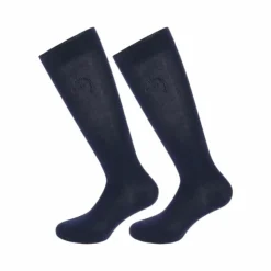 Equithème - Chaussettes d'équitation Logo marine (x1)