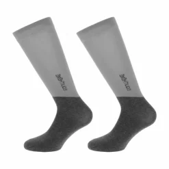 Equithème - Chaussettes d'équitation Compet clair/ anthracite (x1) Gris
