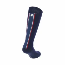 Equithème - Chaussettes d'équitation bleu/ blanc/ rouge (x1)