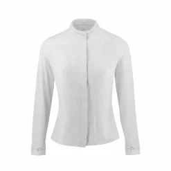 Clearance Equithème - Chemise à manches longues de concours femme Julia he Blanc