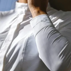 Clearance Equithème - Chemise à manches longues de concours femme Julia he Blanc