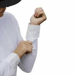 Equithème - Chemise manches longues femme Julie Blanc Discount