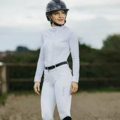 Equithème - Chemise manches longues femme Julie Blanc Discount