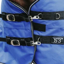 Equithème - Couverture d'extérieur Tyrex Aisance 1200D High Neck roi 300g Bleu Discount