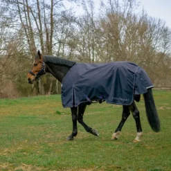 New Equithème - Couverture d'extérieur Anatomic Aisance 1200D 100g Marine