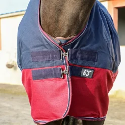 Clearance Equithème - Couverture d'extérieur Tyrex 1200D high neck /bordeaux 0g Marine