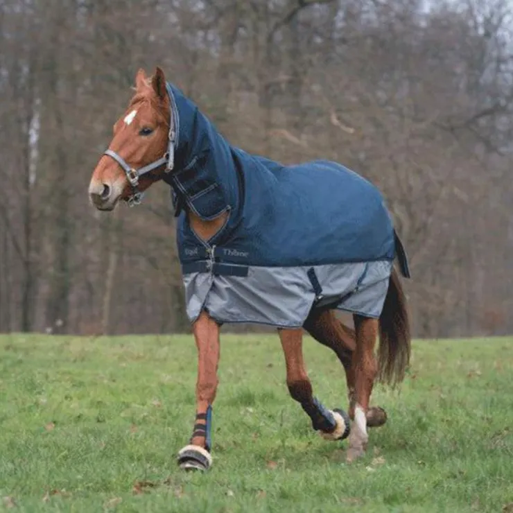 Equithème - Couverture d'extérieur Tyrex "Combo" 600D /gris 350g Marine Discount