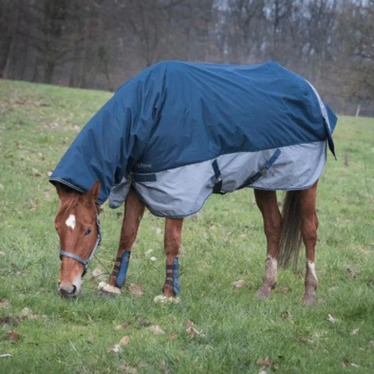 Equithème - Couverture d'extérieur Tyrex "Combo" 600D /gris 350g Marine Discount