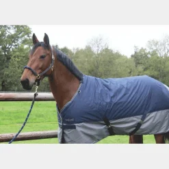 Best Equithème - Couverture d'extérieur Tyrex 600D /gris 300g Marine
