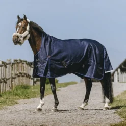 Best Equithème - Couverture d'extérieur Classic 1200D High Neck 200g Marine