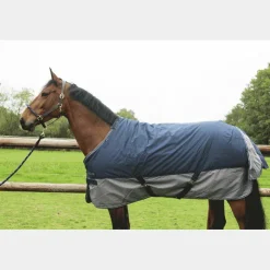 Equithème - Couverture d'extérieur Tyrex 600D /gris 450g Marine