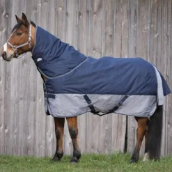 Hot Equithème - Couverture Tyrex 600 D Doublée polaire /gris 0g Marine