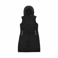 Equithème - Doudoune longue sans manches femme Navina Je t'aime Noir Clearance