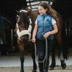 Equithème - Doudoune sans manches enfant Lina turquoise Bleu Clearance