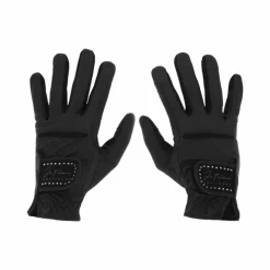 Discount Equithème - Gants d'équitation Je t'aime Strass Noir