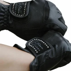 Discount Equithème - Gants d'équitation Je t'aime Strass Noir