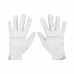 Outlet Equithème - Gants d'équitation Je t'aime Strass Blanc