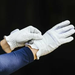 Outlet Equithème - Gants d'équitation Je t'aime Strass Blanc