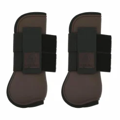 Online Equithème - Guêtres protège-tendons x2 Marron