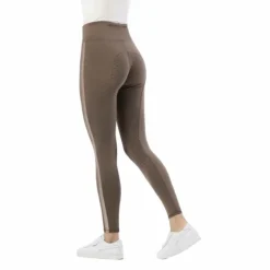 New Equithème - Legging d'équitation femme Violette taupe Marron