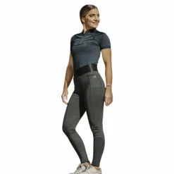Equithème - Legging d'équitation femme Iris Je t'aime foncé Gris Outlet
