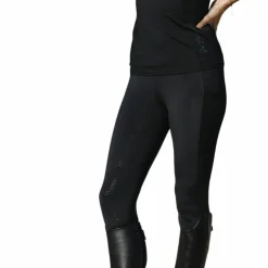 Clearance Equithème - Legging d'équitation femme pull-on Flora édition "Je t'aime" Noir