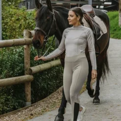 Equithème - Legging d'équitation femme Brigitte taupe Marron Best