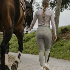 Equithème - Legging d'équitation femme Brigitte taupe Marron Best