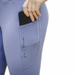 Equithème - Legging d'équitation femme Flora Je t'aime Violet