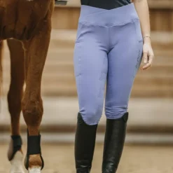 Equithème - Legging d'équitation femme Flora Je t'aime Violet