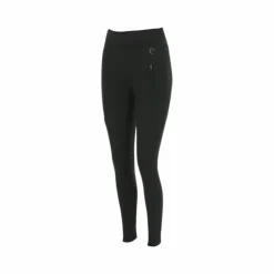 Discount Equithème - Legging d'équitation femme softshell Dolomyt fond silicone Noir