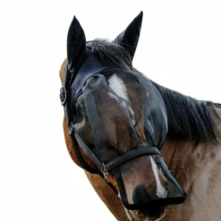 Hot Equithème - Licol avec masque anti-mouches et UV Noir