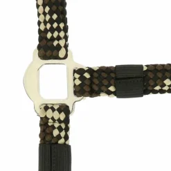 Equithème - Licol et longe tressé beige/ choco/ noir Marron Best