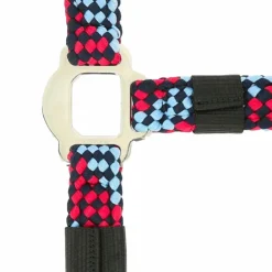Equithème - Licol et longe tressé fuchsia/ bleu ciel/ marine Rose Online
