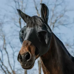 Equithème - Masque anti-mouches et UV Lycra Noir Sale