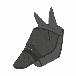 Best Equithème - Masque anti-mouches et UV Mesh avec oreilles et nez Noir
