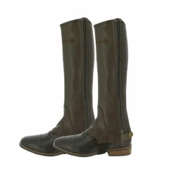 Equithème - Mini-chaps cuir brun