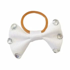 Outlet Equithème - Nœuds à natter avec strass transparents blanc