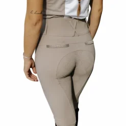 Equithème - Pantalon d'équitation femme Queen Je t'aime taupe Marron Hot
