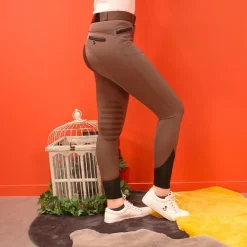 Equithème - Pantalon d'équitation femme Safir brun/ noir Marron Hot