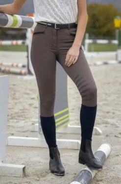 Equithème - Pantalon d'équitation femme Safir brun/ noir Marron Hot