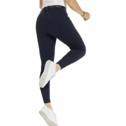 Equithème - Pantalon d'équitation femme Kim coton organique Marine Online