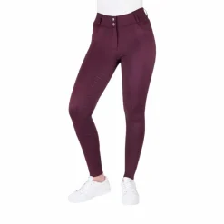 Equithème - Pantalon d'équitation femme Elsa Je t'aime Prune Clearance