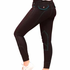 Equithème - Pantalon d'équitation femme Verona / turquoise Noir